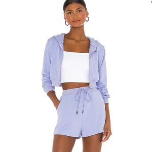 Superdown Danna Cropped Hoodie Periwinkle